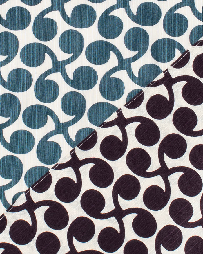 Modern Furoshiki, Musubi, Reversible, Isa Monyo, New Sprout, Purple/Blue, 19" x 19"
