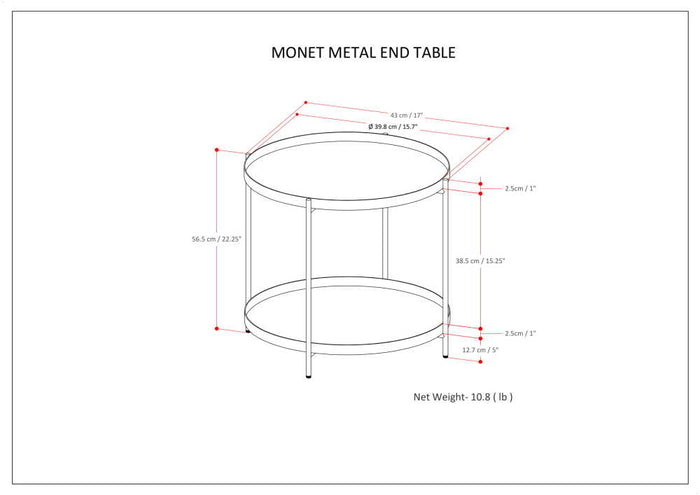 Black | Monet Metal End Table