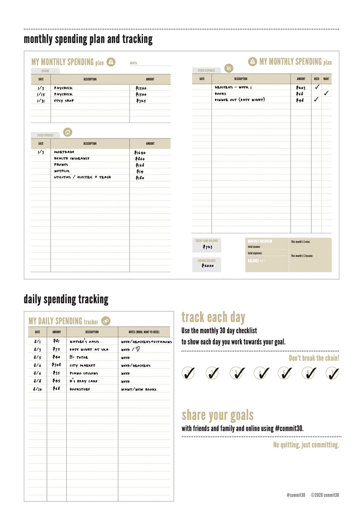 Money Journal - Printable PDF