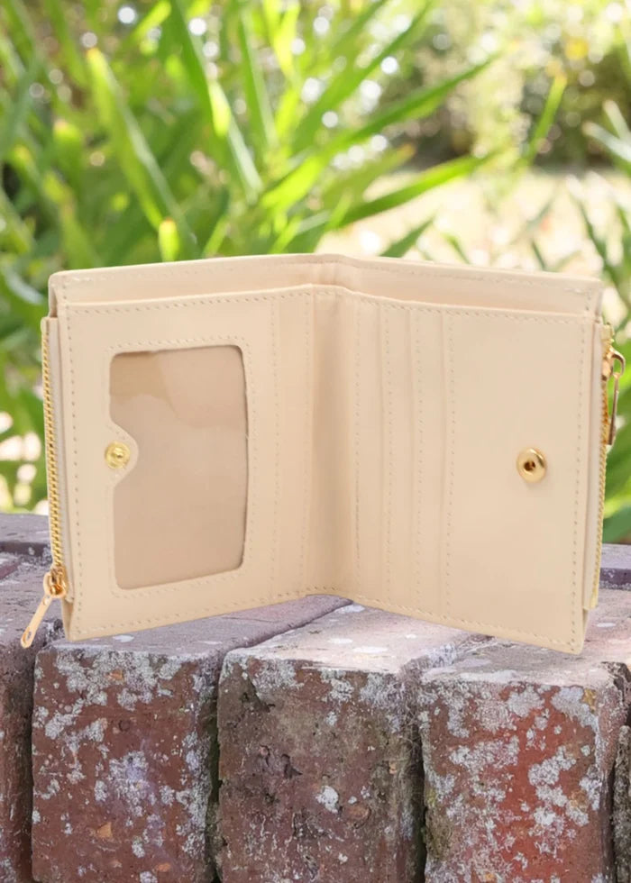 Monica Double Zip Wallet Cream
