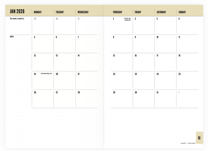 Monthly Planner - Printable PDF