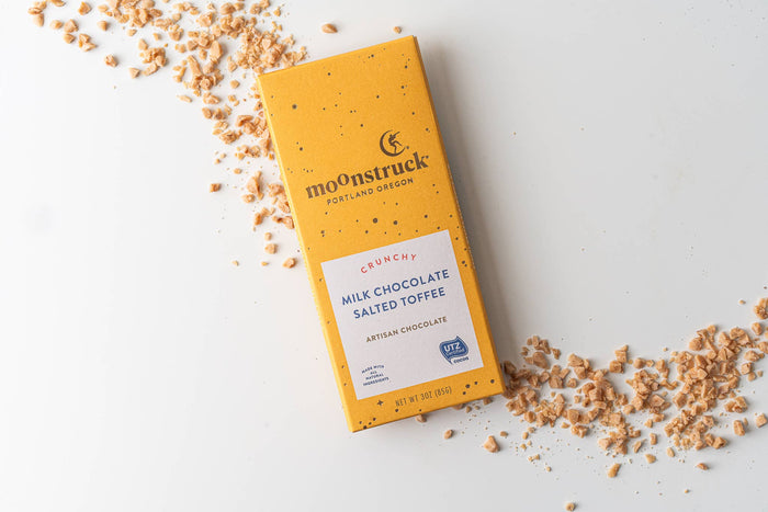 Moonstruck Chocolate Crunchy Milk Salted Toffee Bar