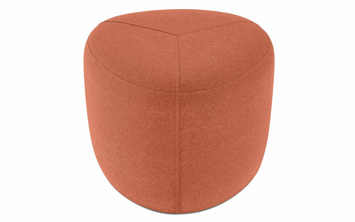Dusty Orange Linen Style Fabric | Moore Small Ottoman in Linen