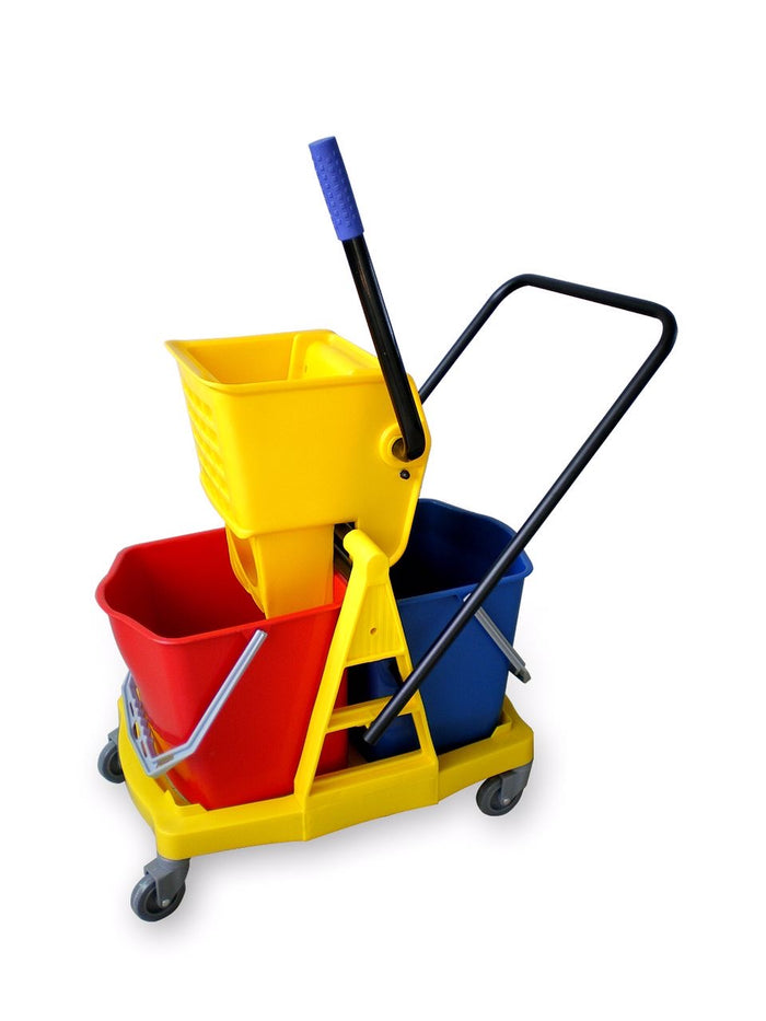 Mop Double bucket trolley with wringer- 50 litre