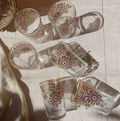 Moroccan Hand Painted Mosaic Tea Glass, Set of 2