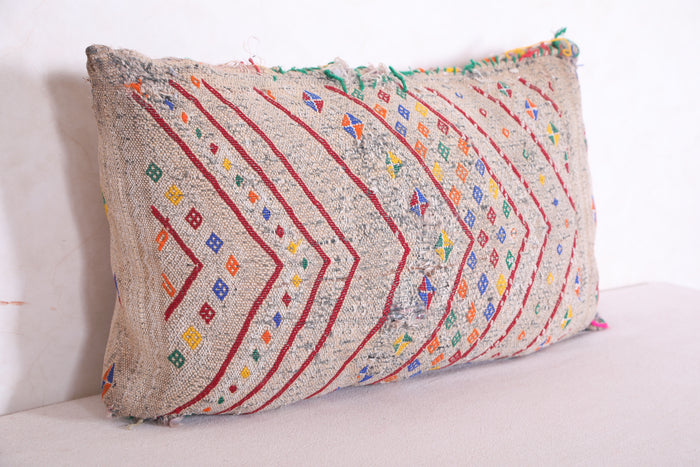 Moroccan pillow vintage kilim 15.3 INCHES X 24.4 INCHES - kilim pillow