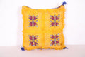 Moroccan pillow yellow 13.3 INCHES X 12.9 INCHES - kilim pillow