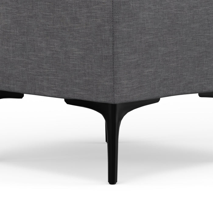 Slate Grey Linen Style Fabric| Natasha Storage Ottoman with Tray in Linen