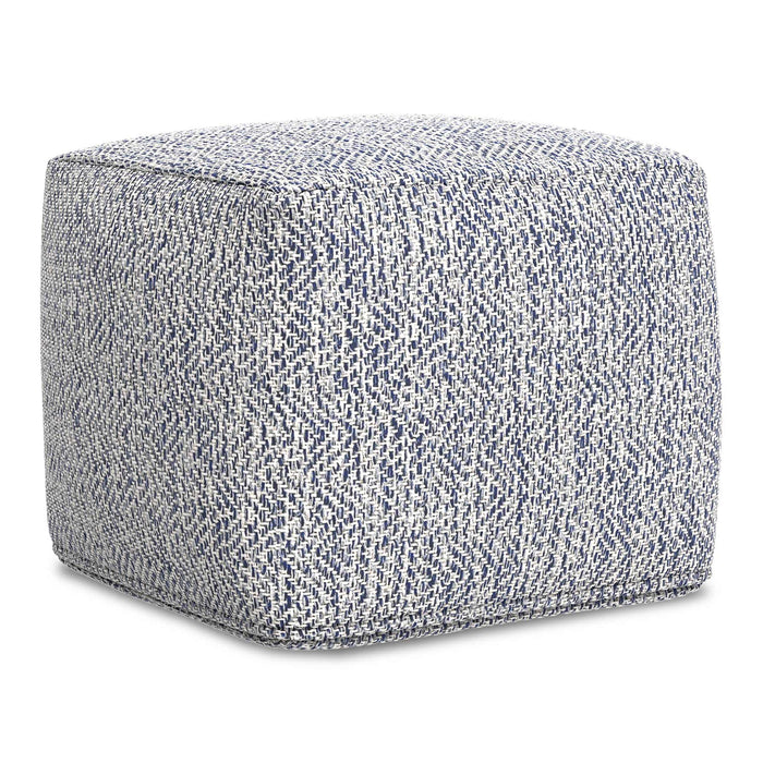 Blue | Nate 18 inch Square Pouf