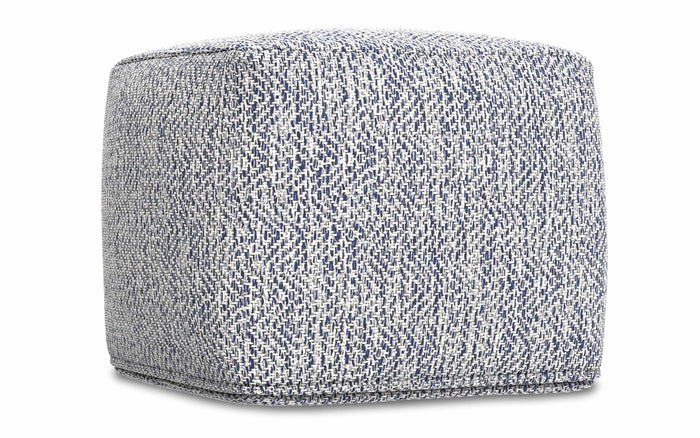 Blue | Nate 18 inch Square Pouf