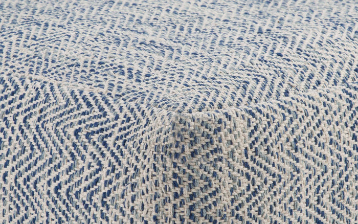 Blue | Nate Patterned Square Pouf