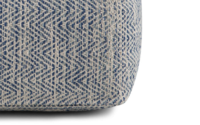 Blue | Nate Patterned Square Pouf