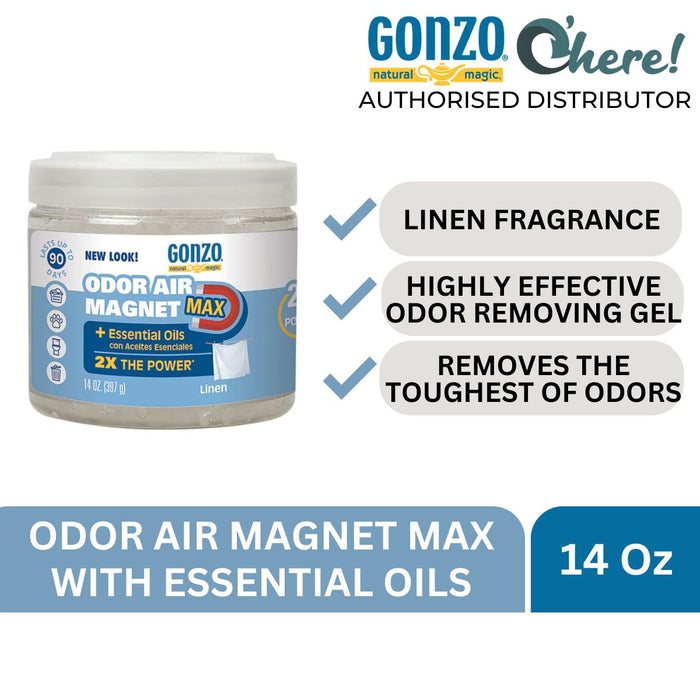 Natural Magic Gonzo Odor Air Magnet Max - Linen (with essential oil) 14Oz