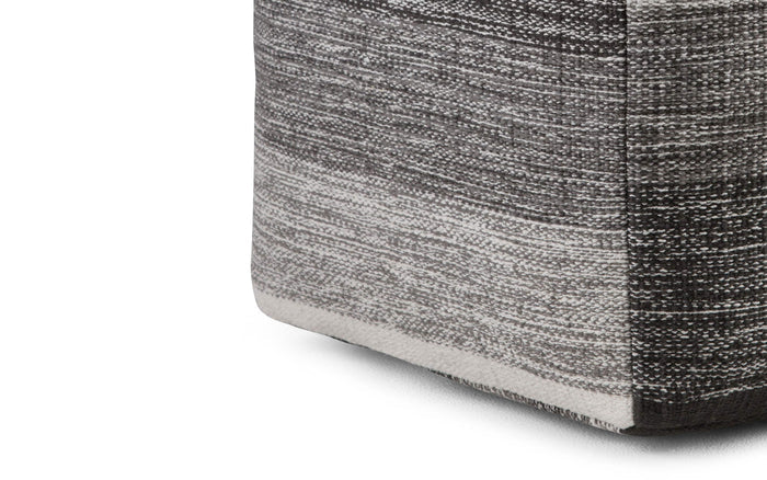 Black/Grey | Naya Patterned Cube Pouf
