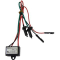 Negative Ion Generator WG1406/ION/RP unit with black casing and red, green, and black wiring connectors isolated on white
