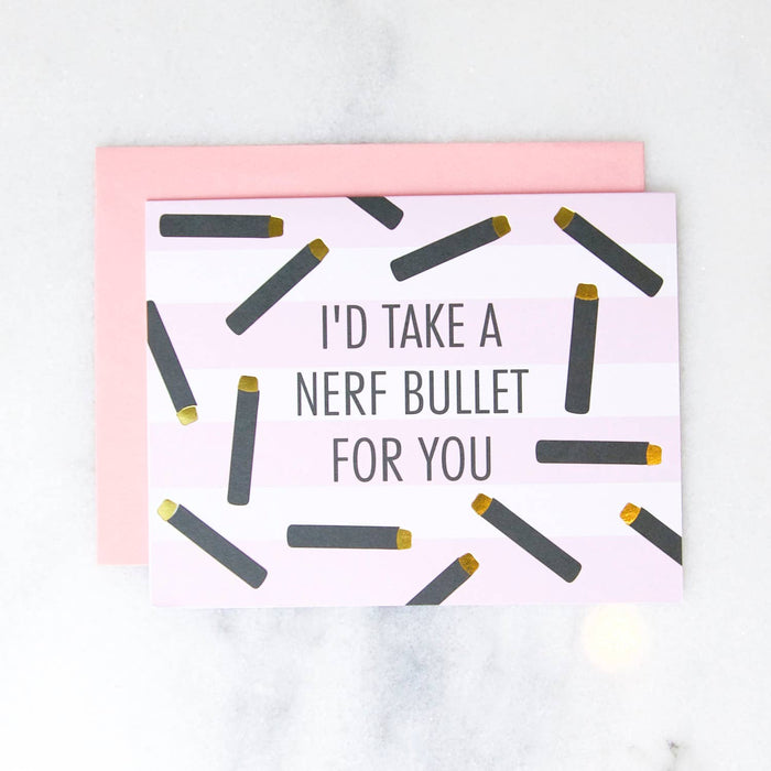 Nerf Bullet Greeting Card