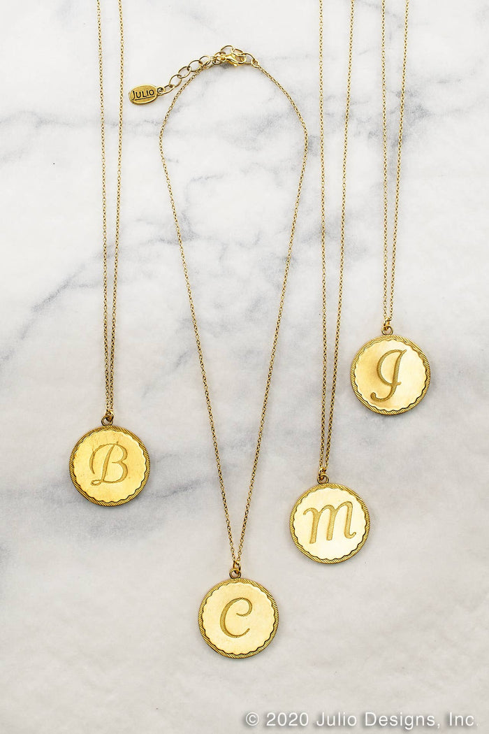 Nestle Uppercase Monogram Medallion Necklace