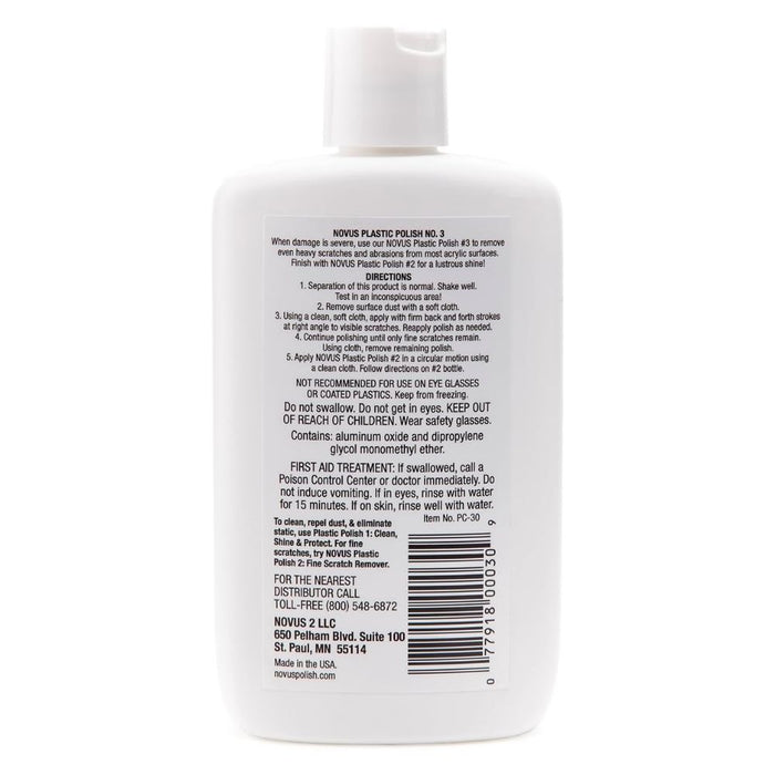 Novus Plastic Polish #3 Heavy Scratch Remover, 8oz