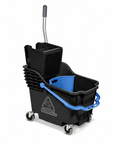 Numatic plastic mop bucket & wringler - blue - dual campartments