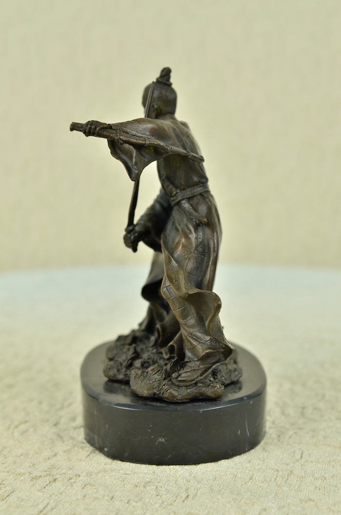 Original Signed Kamiko Japanese Man Doing Martial Arts Bronze Sculpture Statue