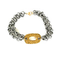 Oval Link Mixed Metal Bracelet