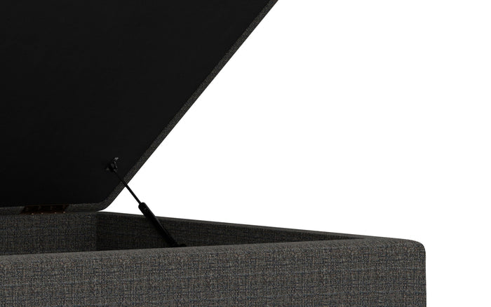 Ebony Tweed Style Fabric | Owen Coffee Table Ottoman with Storage