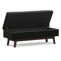 Midnight Black Vegan Leather | Owen Rectangular Table Ottoman in Vegan Leather