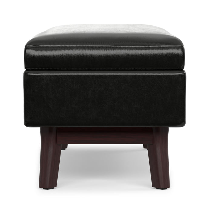 Midnight Black Vegan Leather | Owen Rectangular Table Ottoman in Vegan Leather