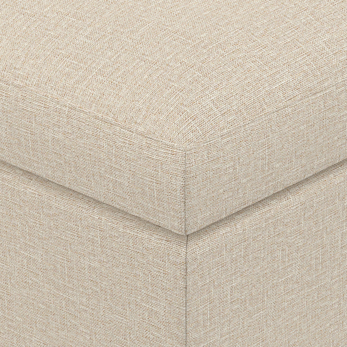 Natural Linen Style Fabric | Owen Small Coffee Table Ottoman in Linen