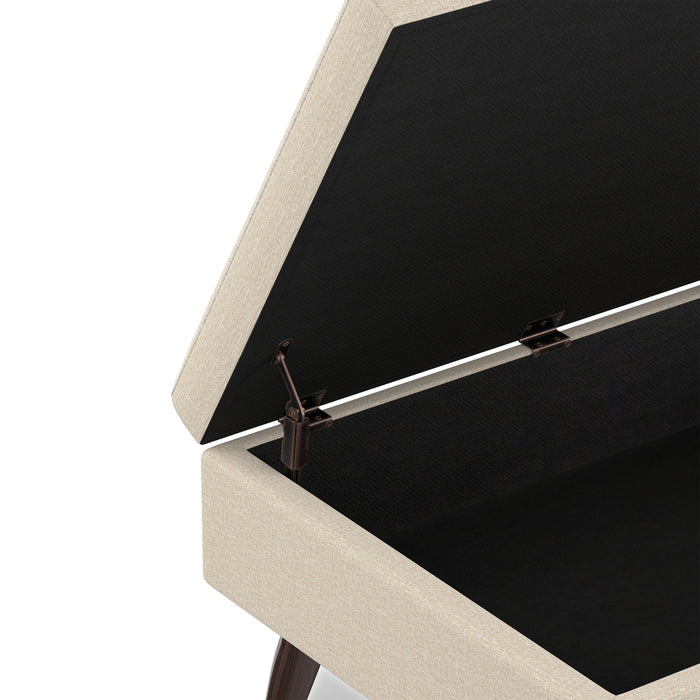 Natural Linen Style Fabric | Owen Small Coffee Table Ottoman in Linen