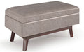 Distressed Grey Taupe Distressed Vegan Leather | Owen Small Rectangular Storage Ottoman