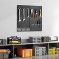 VEVOR Metal Pegboard Panels, 32 x 16 Pegboard, 2 Panels, Heavy Duty Steel Peg Board Wall Organizer,Black