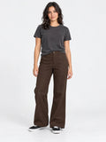 Pantalon Mujer Converse Recto con Bolsillos Marron — vista principal