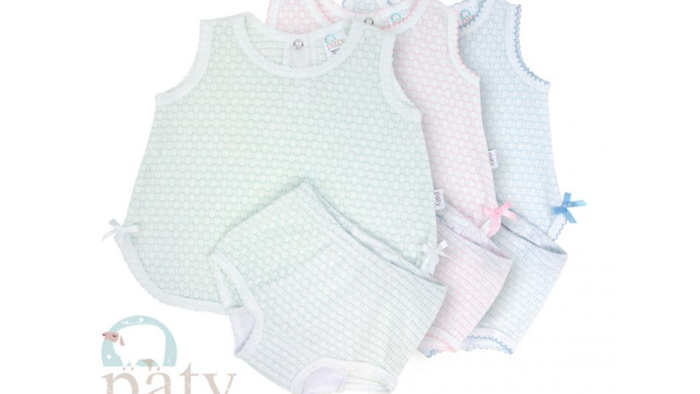 Paty Diaper Set-136-White/Pink -6 mon