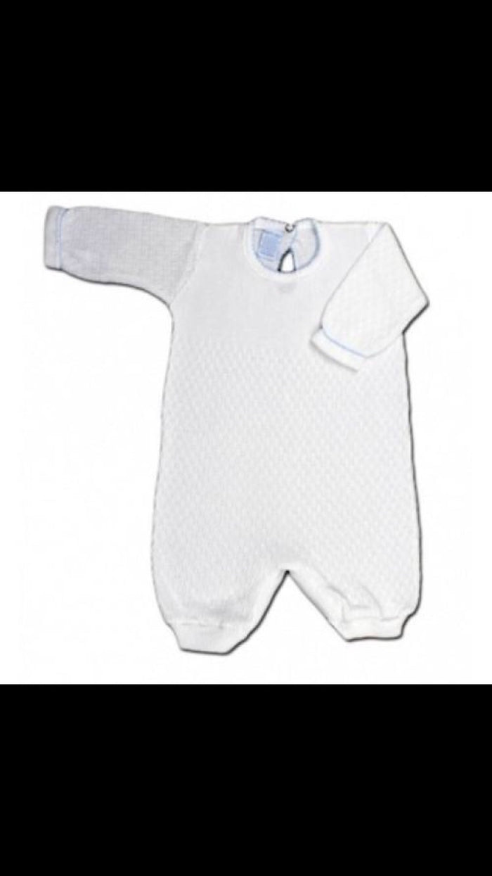 Paty Romper-173 White with Blue-Newborn