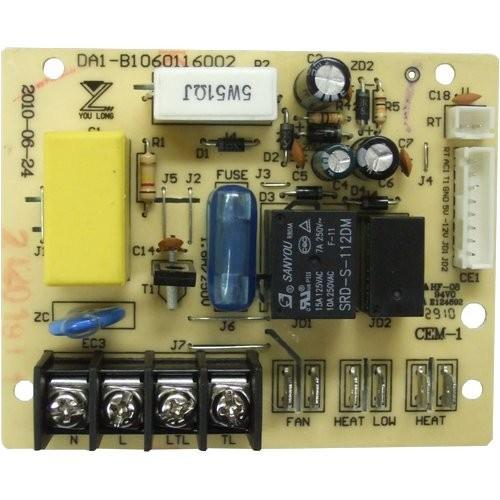 EdenPURE PC Control Board Rear A4495 model with connectors, capacitor, fuse, and relay components on beige circuit board