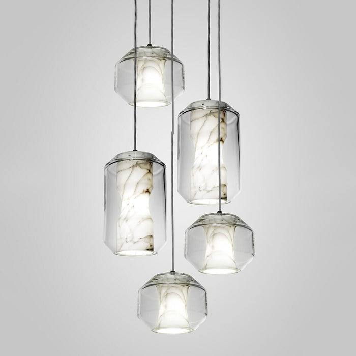 Pendant Lamp ONYX DOUBLE WAR Q390 – decorative pendant light, view 2 | LAMP & LIGHT - Design forward Decorative lamp , Downlights, pendant lamp , striplights