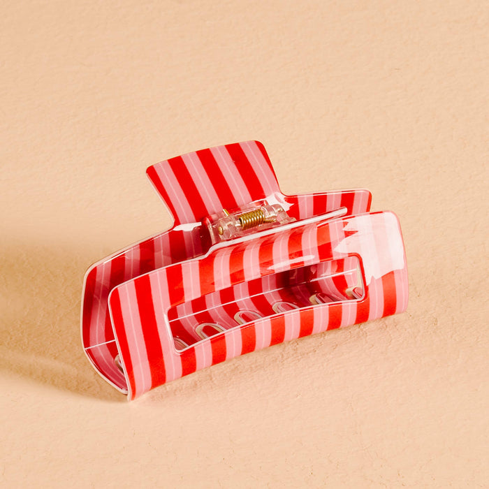 Peppermint Stripes-Claw Clip