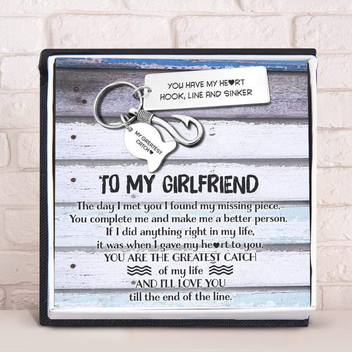 Fishing Hook Keychain - To My Girlfriend - You Have My Heart - Gku13005