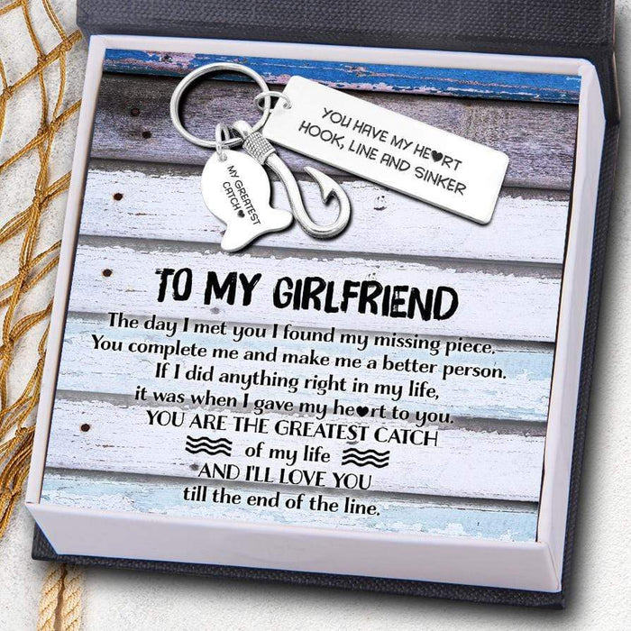 Fishing Hook Keychain - To My Girlfriend - You Have My Heart - Gku13005