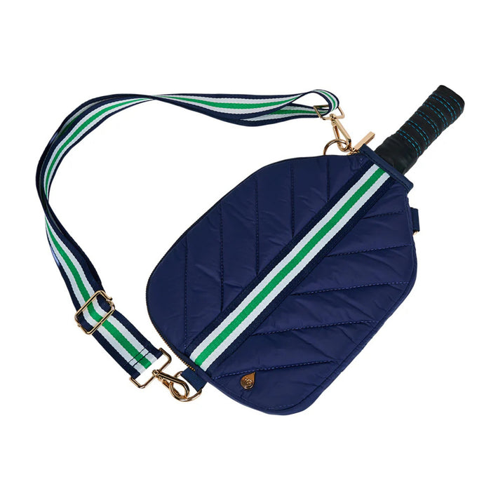 Pickleball HydroSling Bag with Removable Racquet Cover- Navy Matte with Stripe