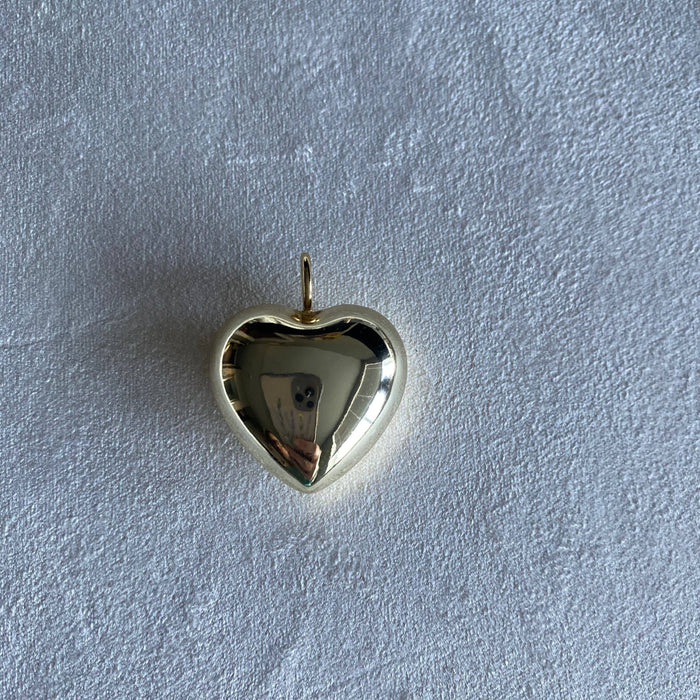 Puffy Heart Charm: Gold