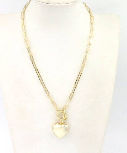 Puffy Heart Charm: Gold