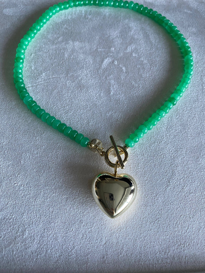Puffy Heart Charm: Gold
