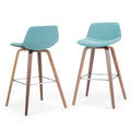 Aqua / Linen Style Fabric / Natural
