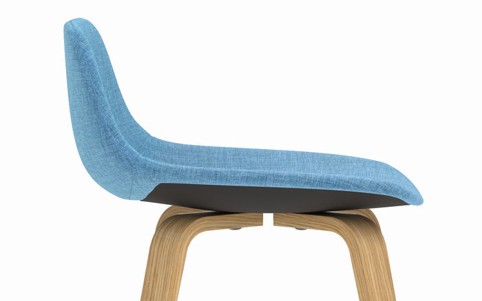 Blue Linen Style Fabric Oak | Randolph Bentwood 26 inch Bar Stool (Set of 2)