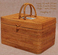 Rattan Wicker Serving Basket, Storage Baskets for Picnic, Kitchen Storage Baskets, Woven Storage Baskets with Lid-Paintingforhome