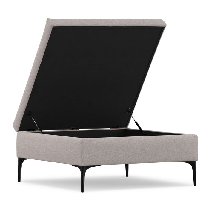 Cloud Grey Linen Style Fabric | Rebecca Coffee Table Storage Ottoman with Lift Up Lid in Linen