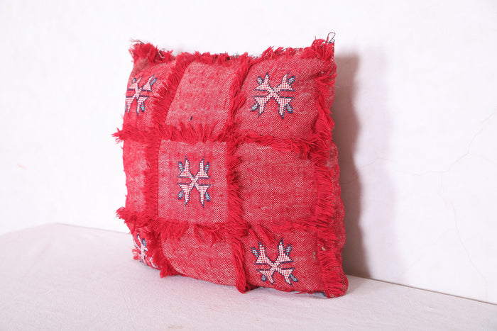 Red pillow Cover 16.1 INCHES X 16.1 INCHES - kilim pillow