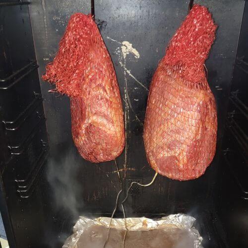 Red Polyester Ham Socks 41"